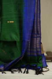 Dark Green Raw Silk Saree - SRDGRSS1119