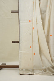 White Maheshwari Saree - SRWMS1055