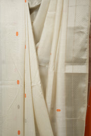 White Maheshwari Saree - SRWMS1055