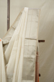 White Maheshwari Saree - SRWMS1055