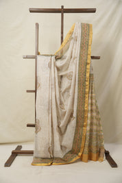 Off -White HBP Kota Doria Saree - SROWKDS180