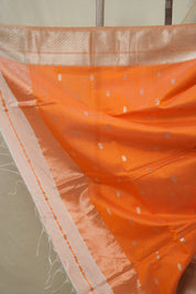 White Maheshwari Saree - SRWMS1055