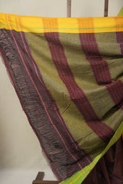 Maroon Big Checks Cotton Patteda Anchu Saree - SRMPAS339