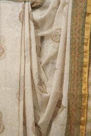 Off -White HBP Kota Doria Saree - SROWKDS180