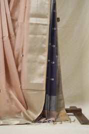 Pale Pink Maheshwari Saree - SRPPMS1054