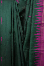 Bottle Green Raw Silk Saree - SRBGRSS1120