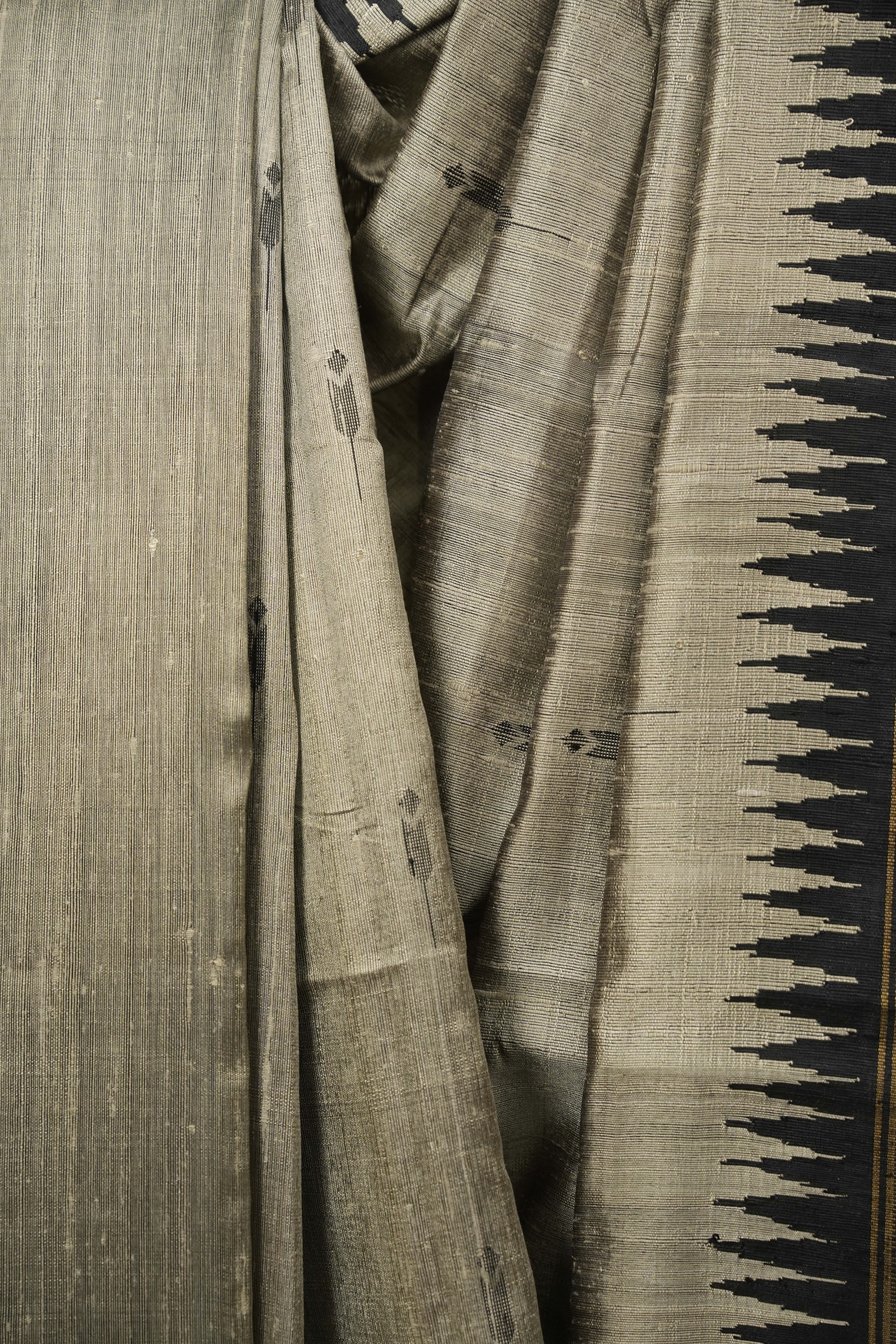 Grey Raw Silk Saree - SRGRSS1110