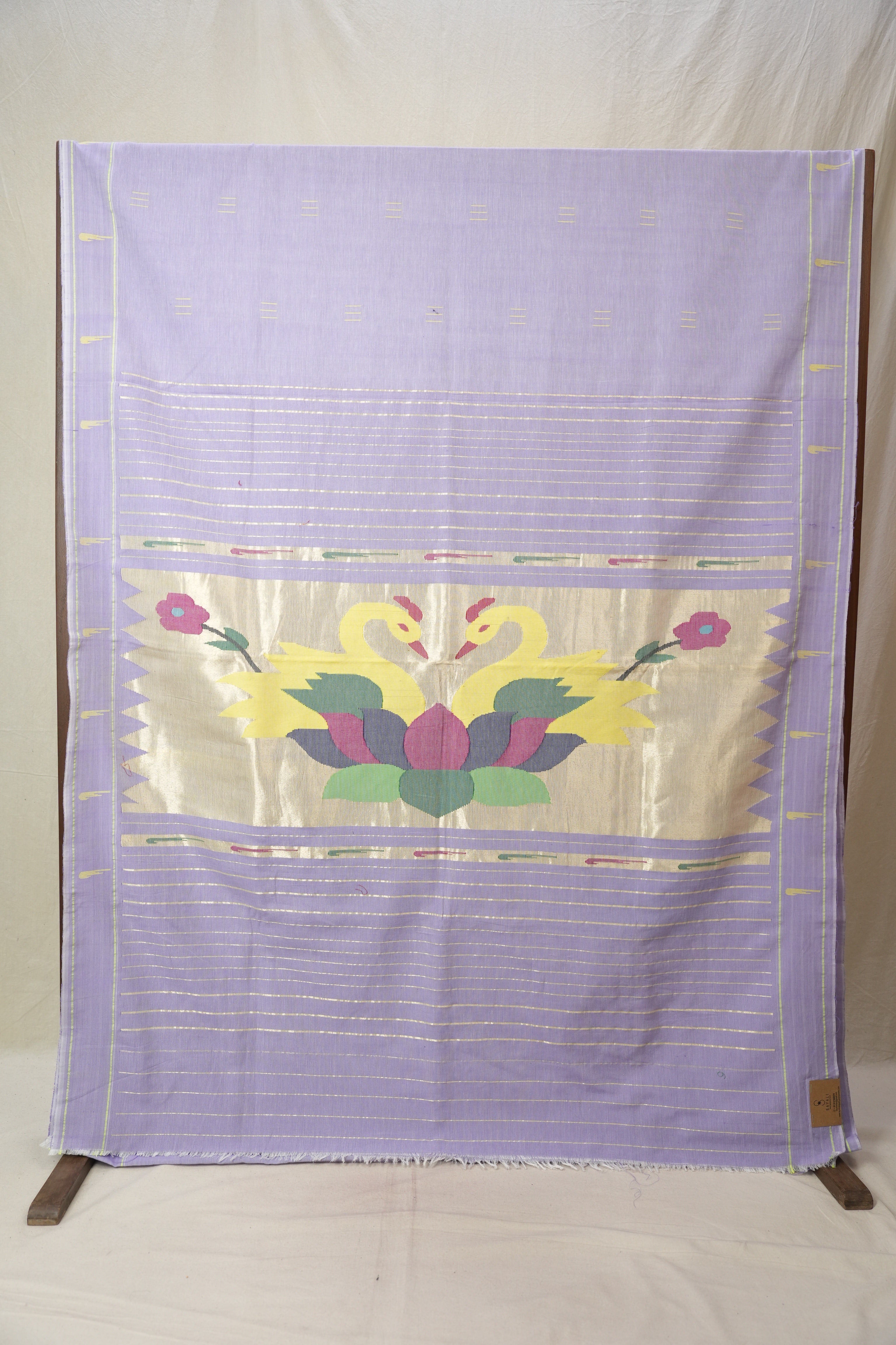 Lavender Cotton Paithani Saree - SRLCPS696