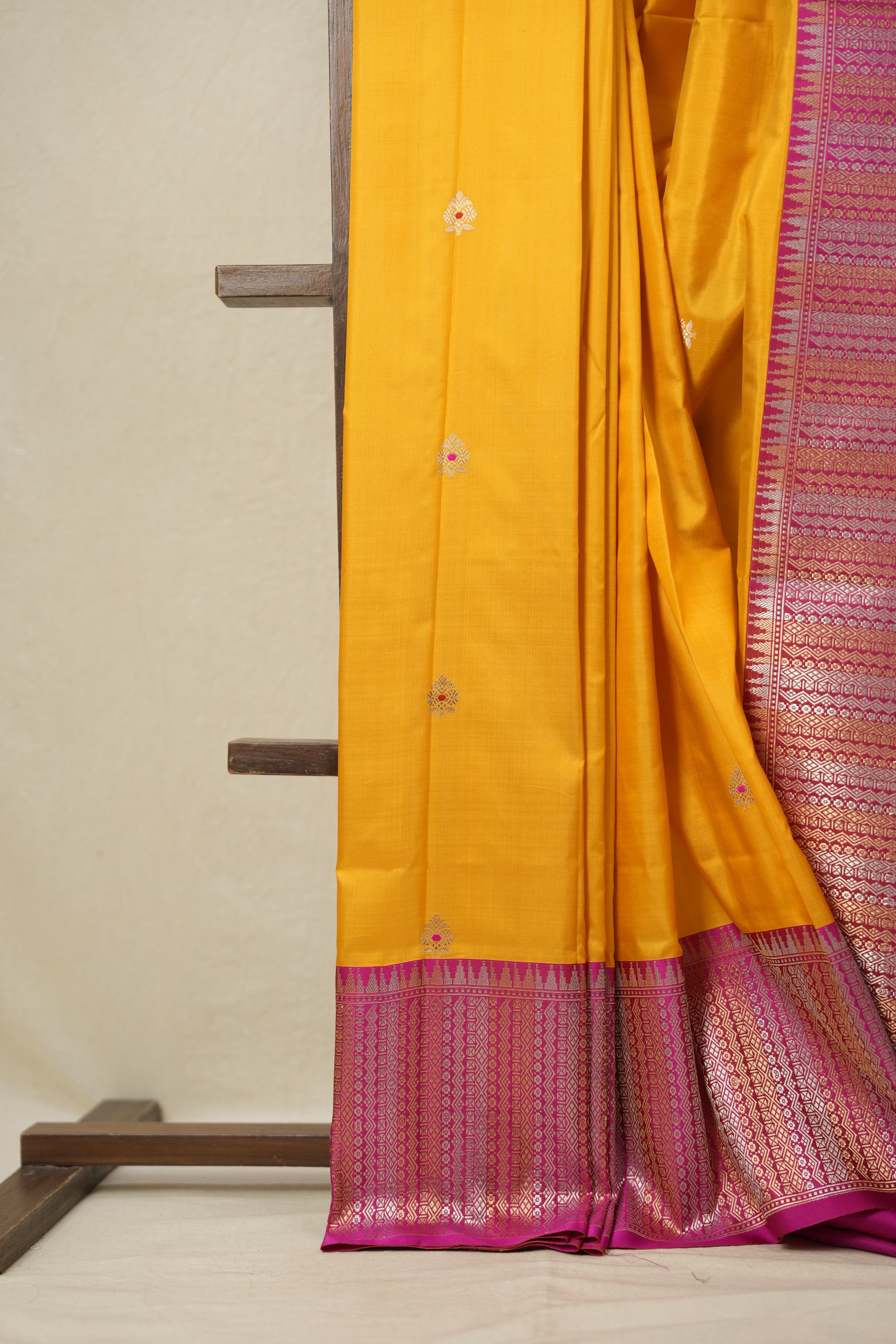 Mustard Yellow Banarasi Silk Saree - SRMYBSS806
