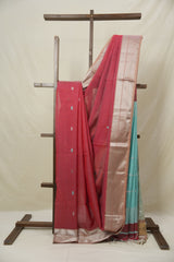 Crimson Red Maheshwari Saree - SRCRMS1050