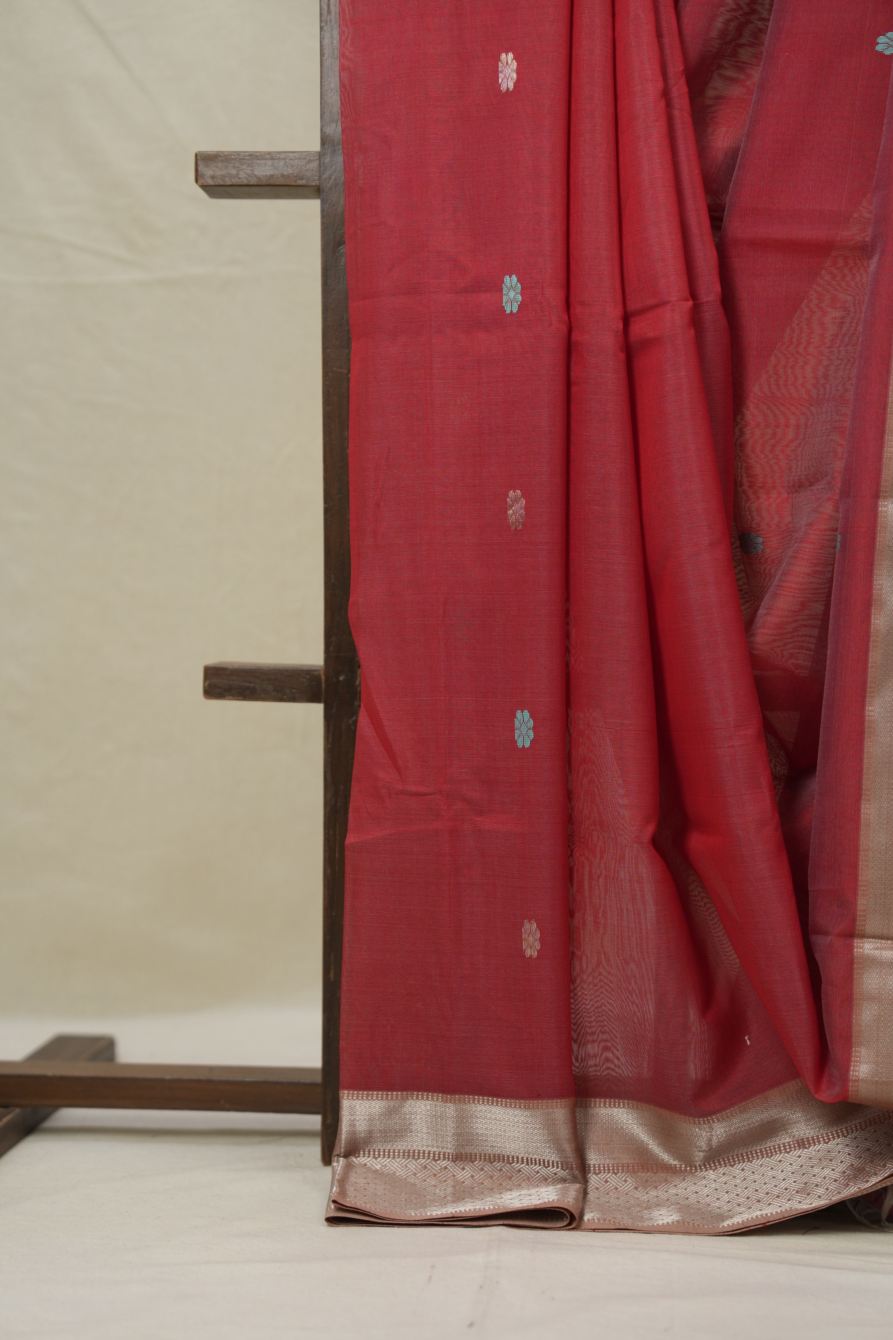 Crimson Red Maheshwari Saree - SRCRMS1050