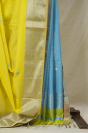 Neon Yellow Maheshwari Saree - SRNYMS1052