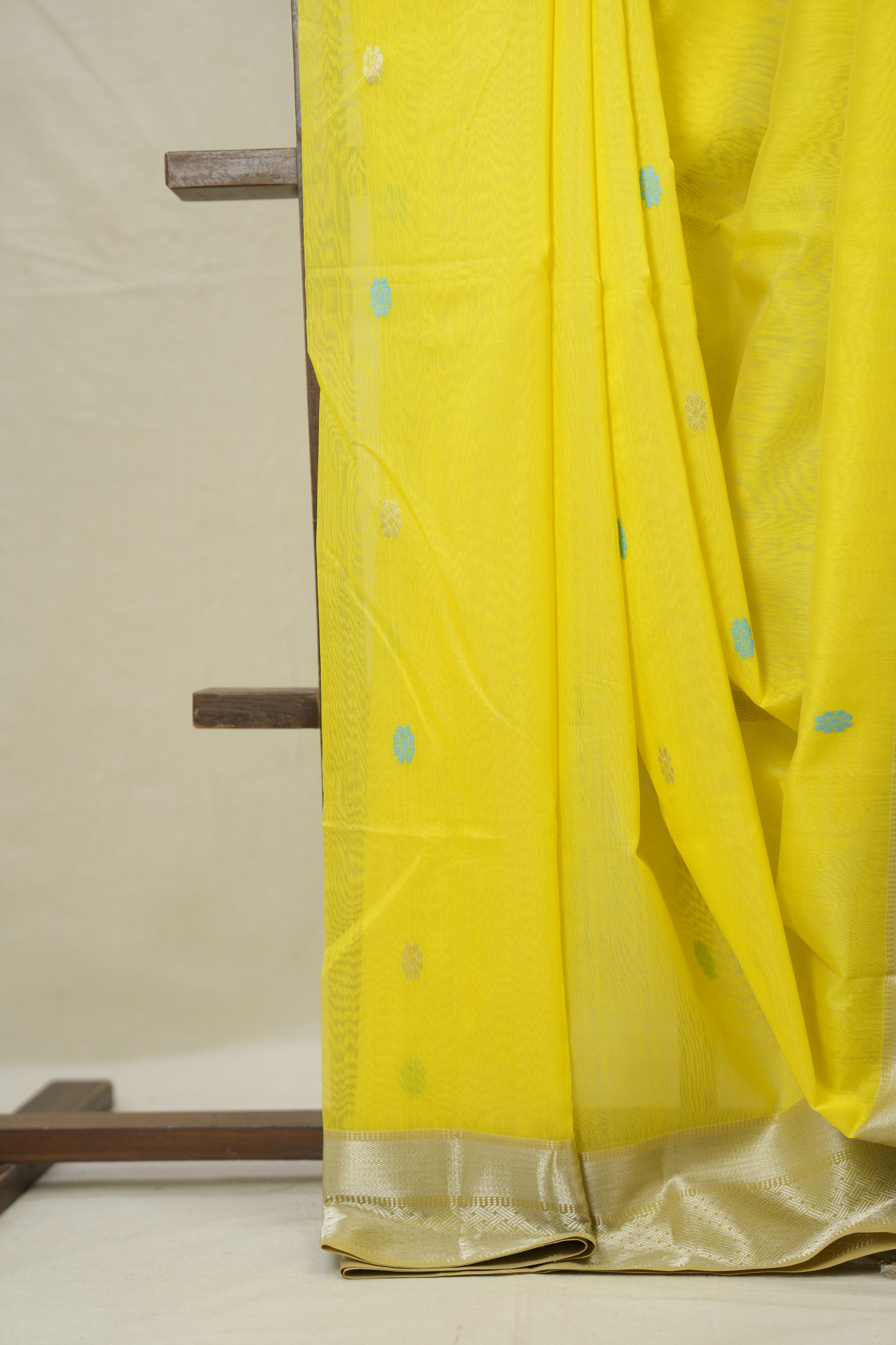 Neon Yellow Maheshwari Saree - SRNYMS1052