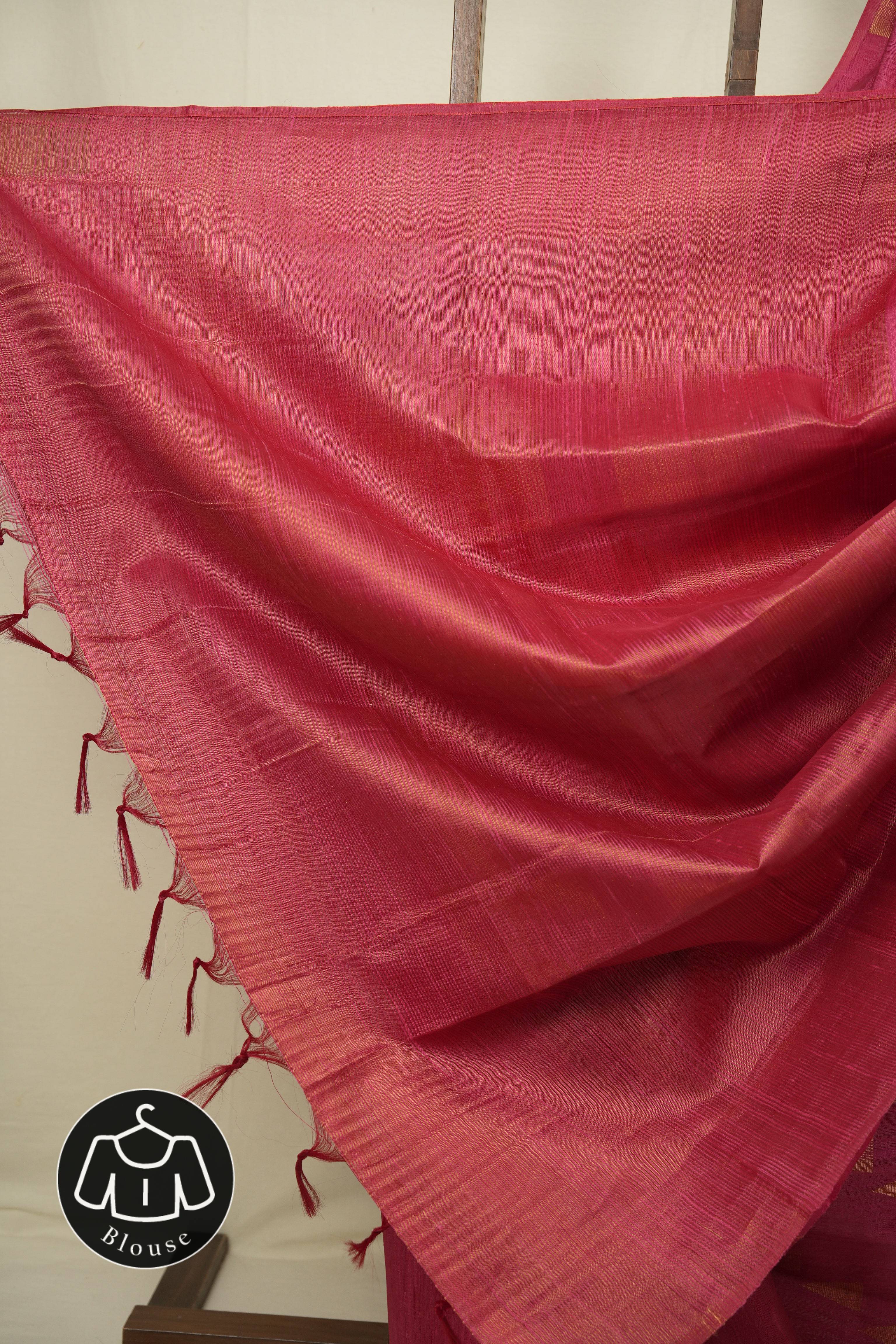 Pink Raw Silk Saree - SRPRSS1104