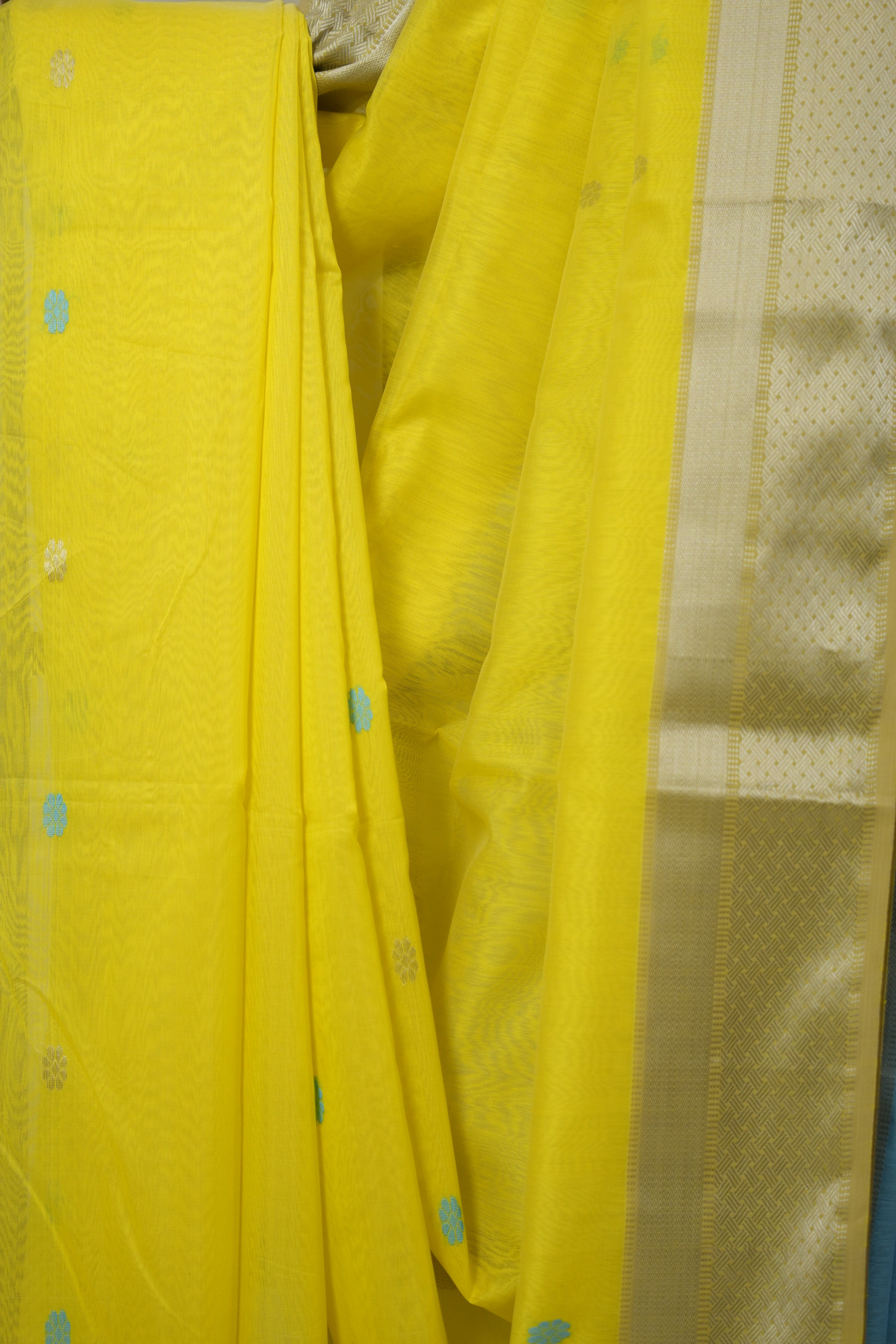 Neon Yellow Maheshwari Saree - SRNYMS1052