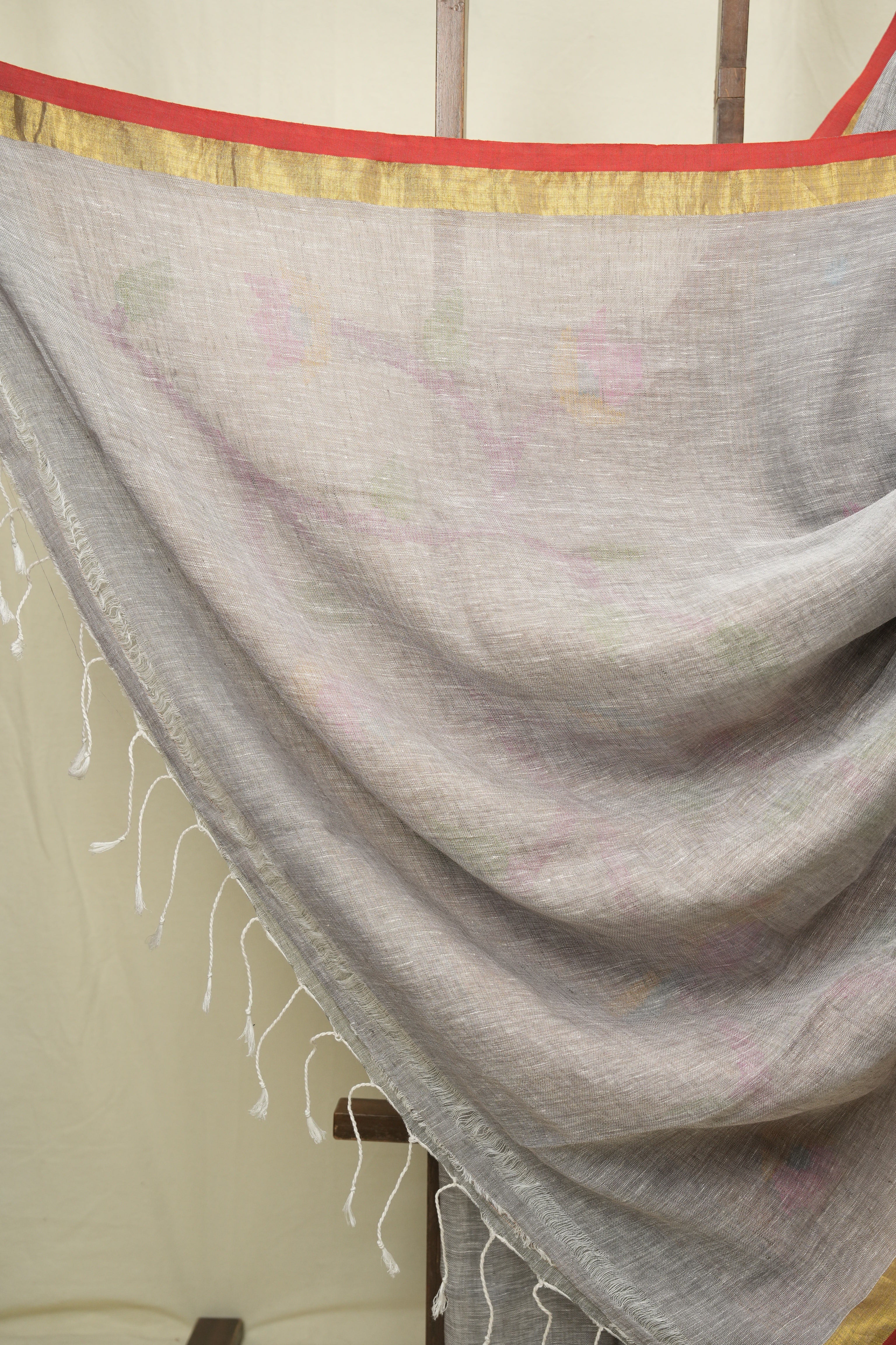 Grey Linen Jamdani Saree - SRGLJS533