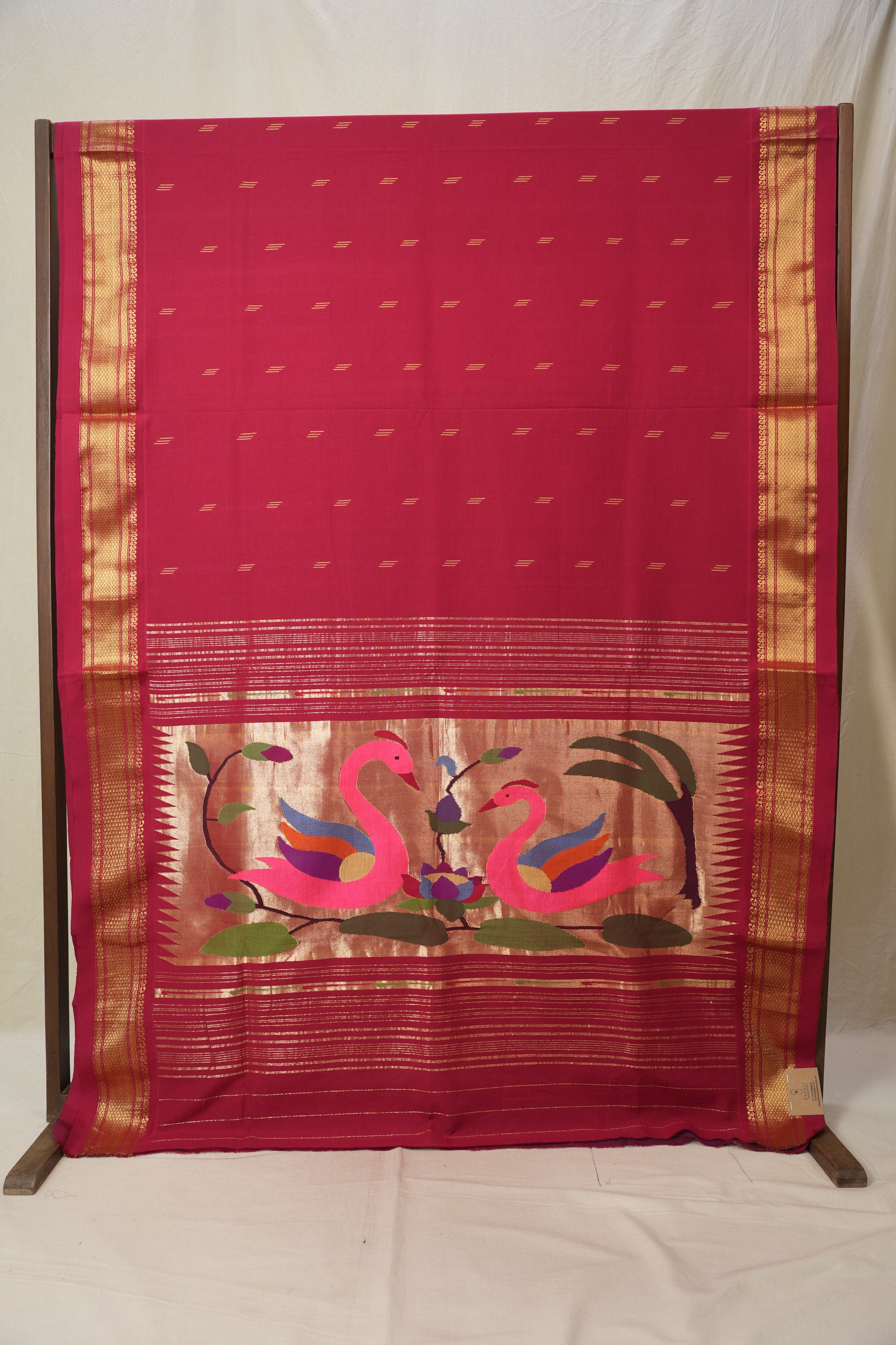 Brick Red Cotton Paithani Saree - SRBRCPS697