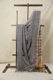 Gray HBP Kota Doria Saree - SRGKDS202