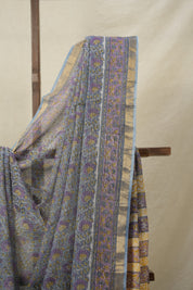 Gray HBP Kota Doria Saree - SRGKDS202