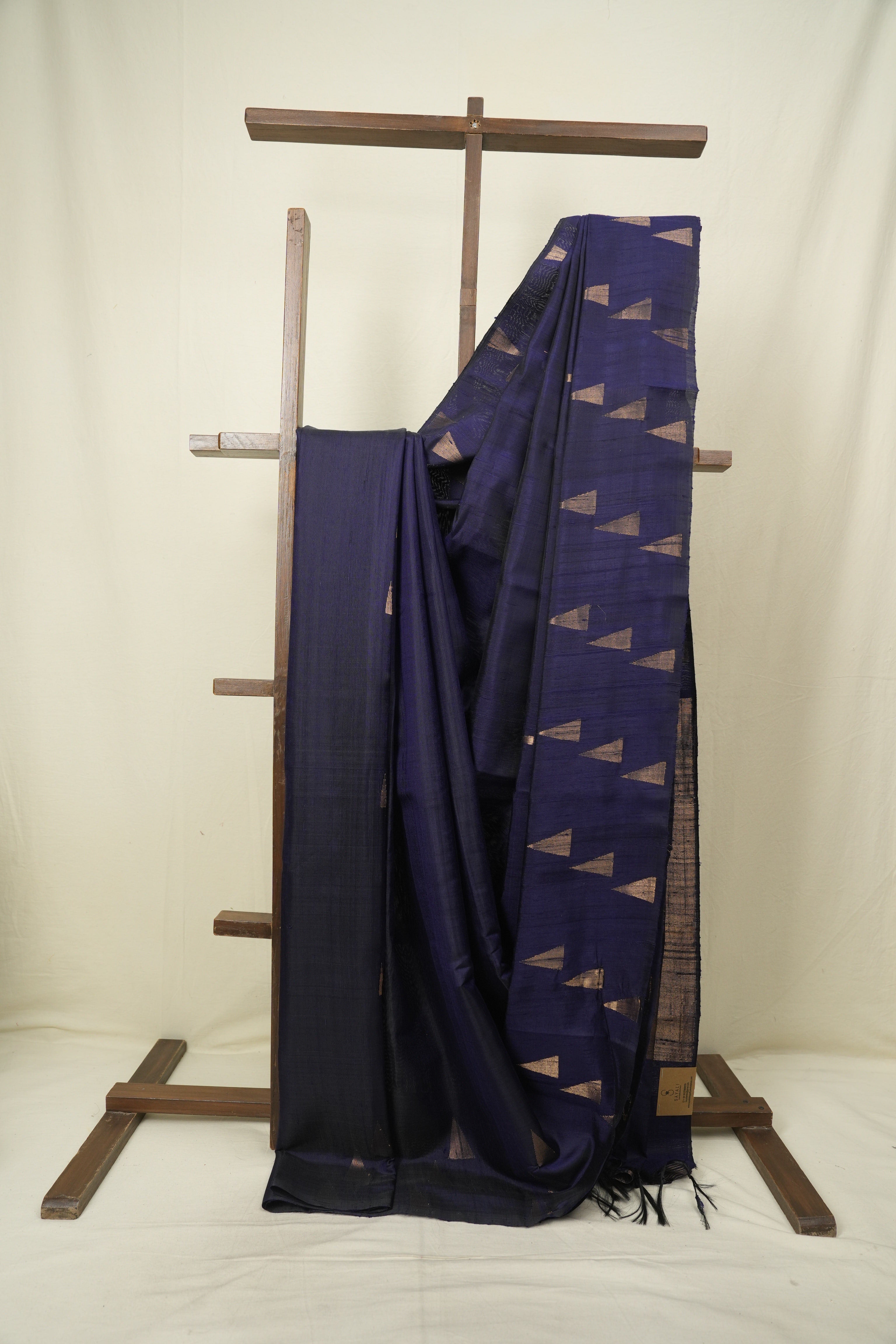 Navy Blue Raw Silk Saree - SRNBRSS1105