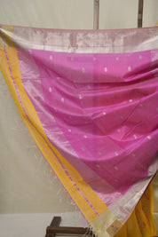 Yellow Maheshwari Saree - SRYMS1051