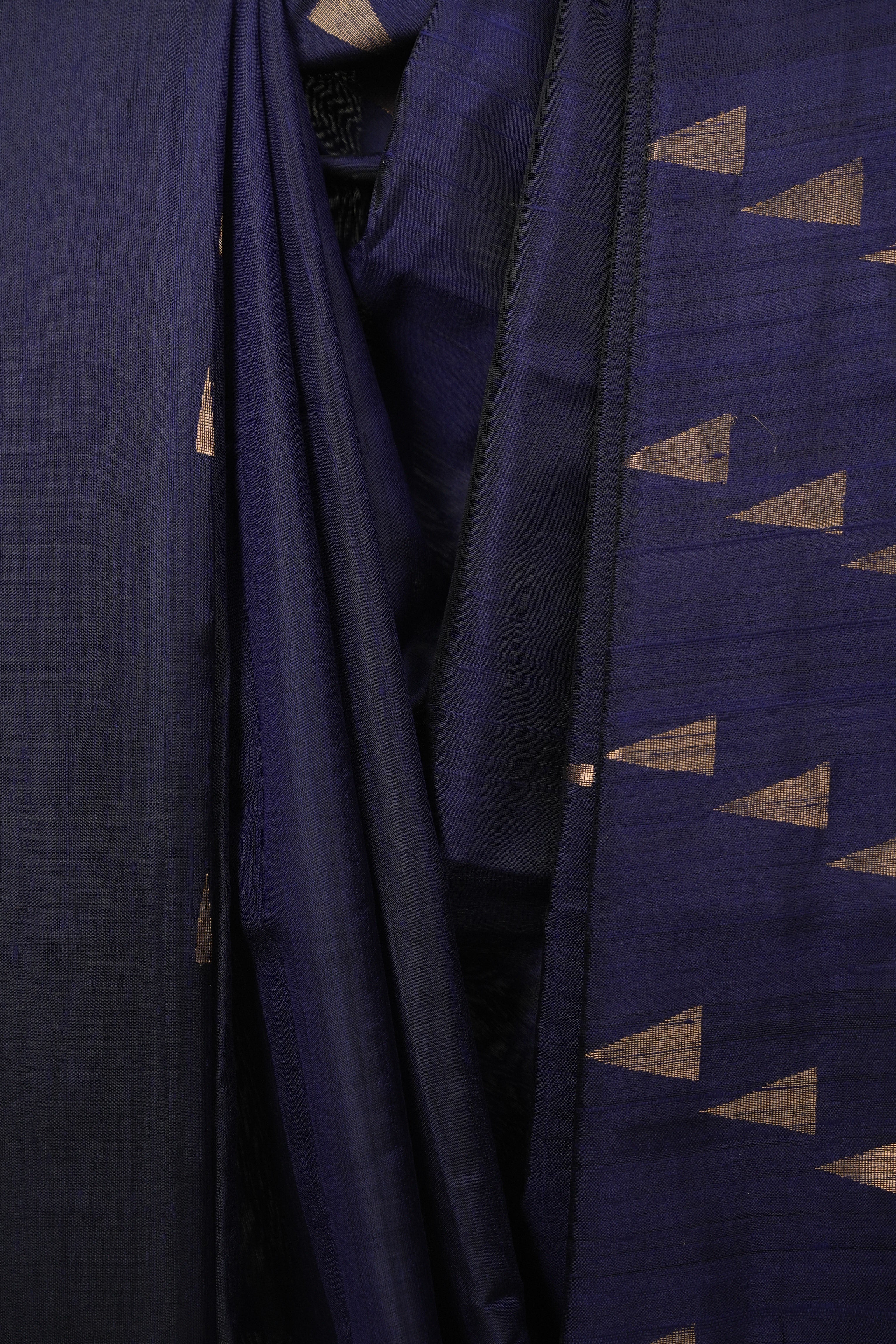 Navy Blue Raw Silk Saree - SRNBRSS1105