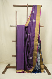 Blue -Pink Soft Silk Saree - SRBPSSS439