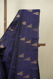 Navy Blue Raw Silk Saree - SRNBRSS1105