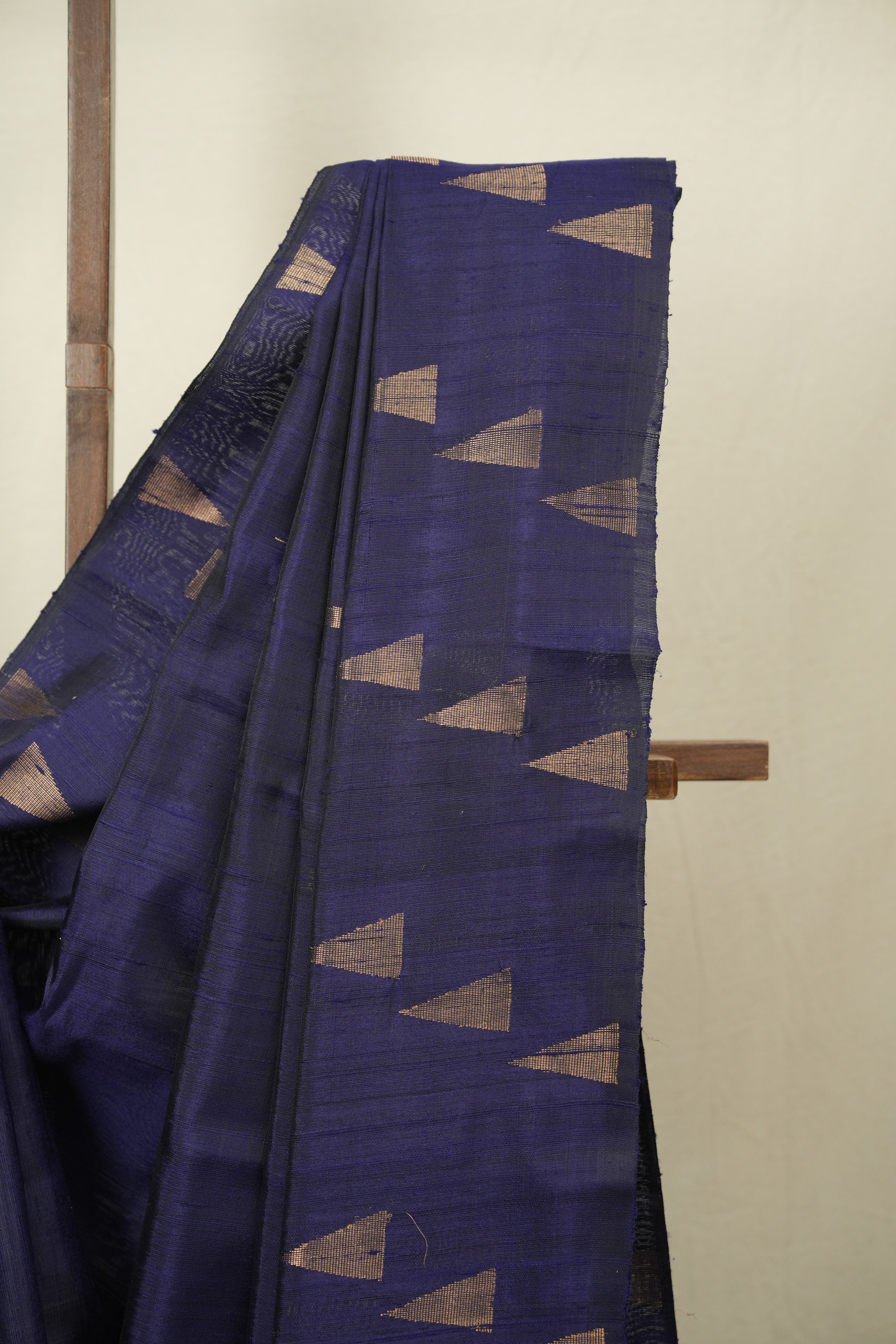 Navy Blue Raw Silk Saree - SRNBRSS1105