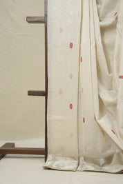 White Maheshwari Saree - SRWMS1049