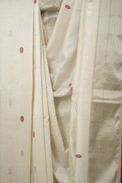 White Maheshwari Saree - SRWMS1049
