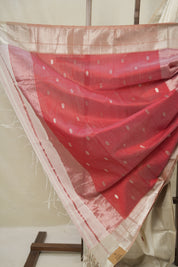 White Maheshwari Saree - SRWMS1049