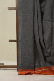 Black Small Checks Cotton Patteda Anchu Saree - SRBPAS348