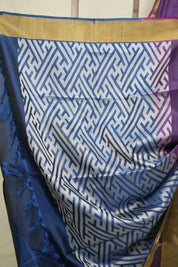 Blue -Pink Soft Silk Saree - SRBPSSS439