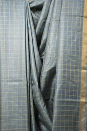Ash Grey Tussar Silk Saree - SRAGTSS1647