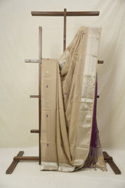 Sand Beige Maheshwari Saree - SRSBMS1048