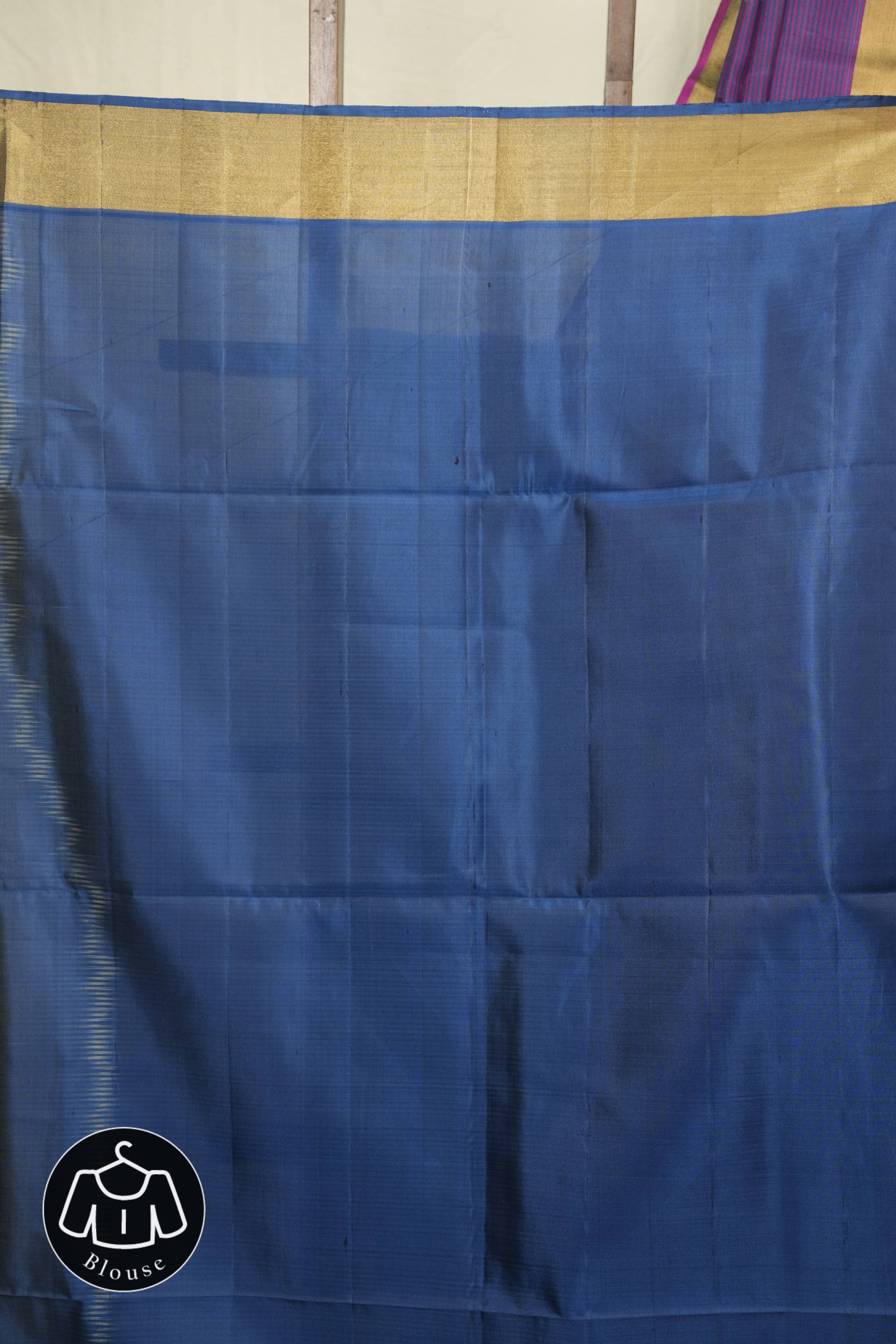 Blue -Pink Soft Silk Saree - SRBPSSS439