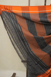 Black Small Checks Cotton Patteda Anchu Saree - SRBPAS348