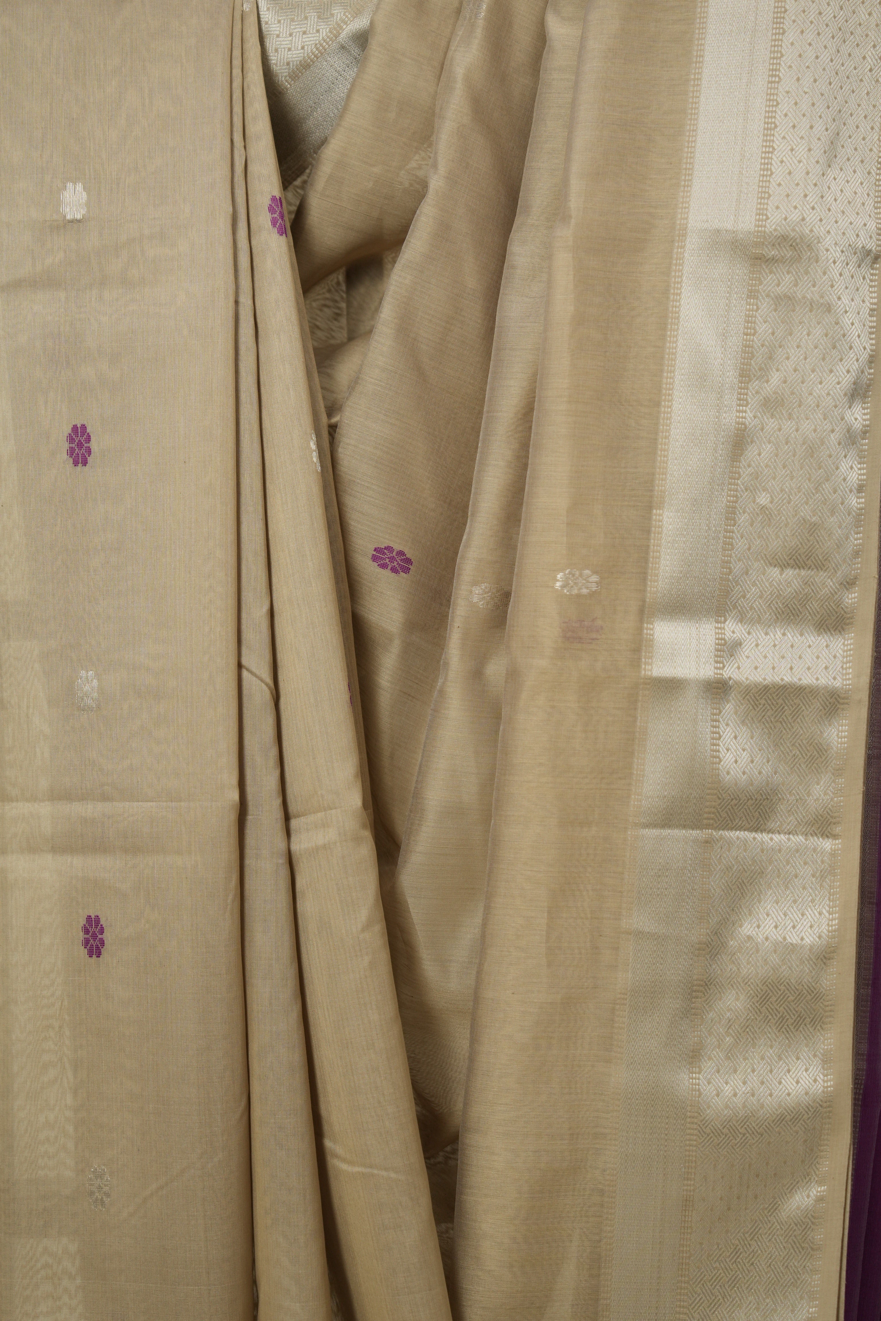 Sand Beige Maheshwari Saree - SRSBMS1048