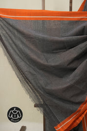 Black Small Checks Cotton Patteda Anchu Saree - SRBPAS348