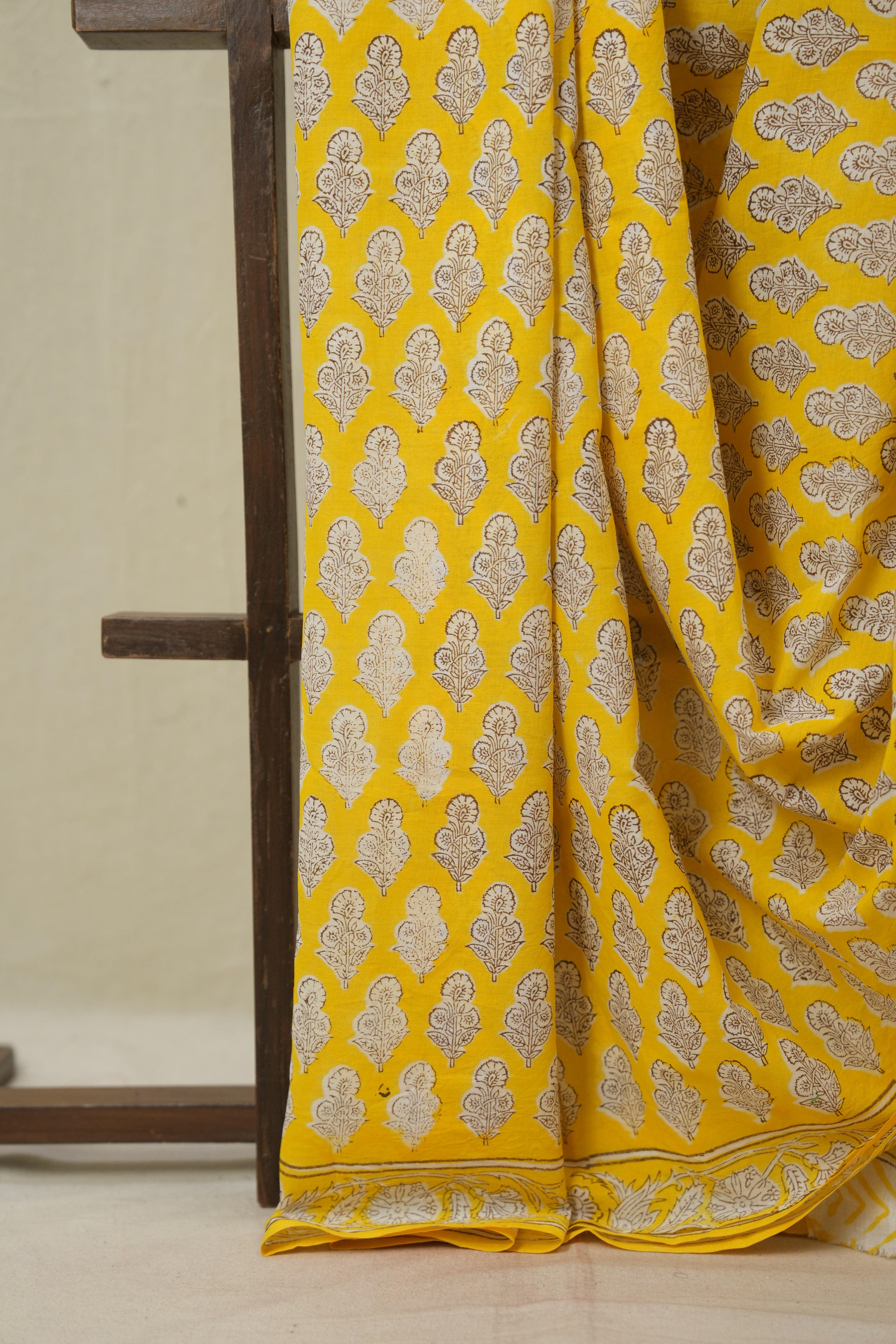 Yellow HBP Cotton Saree - SRYCS3386