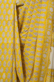 Yellow HBP Cotton Saree - SRYCS3386