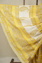 Yellow HBP Cotton Saree - SRYCS3386