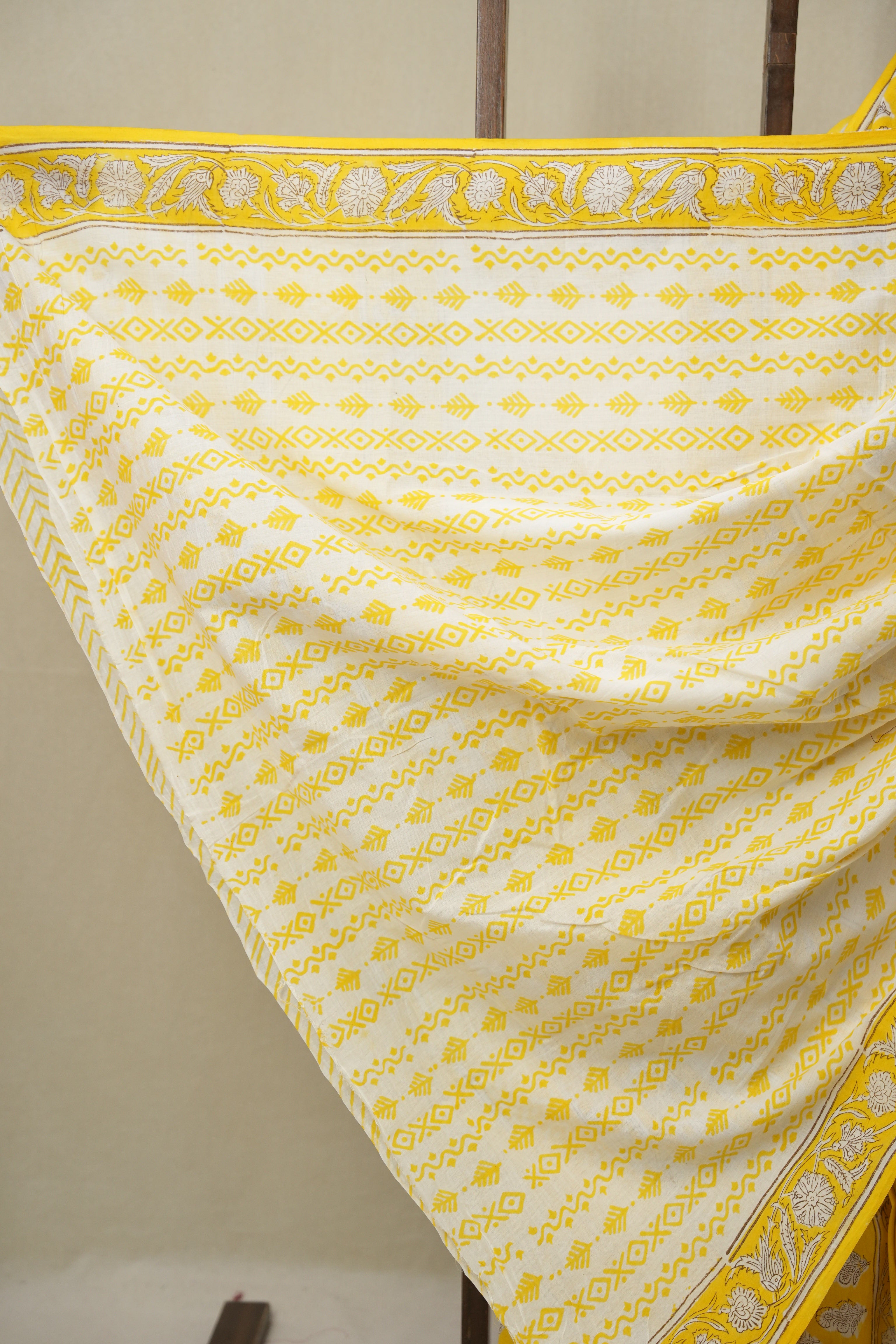 Yellow HBP Cotton Saree - SRYCS3386