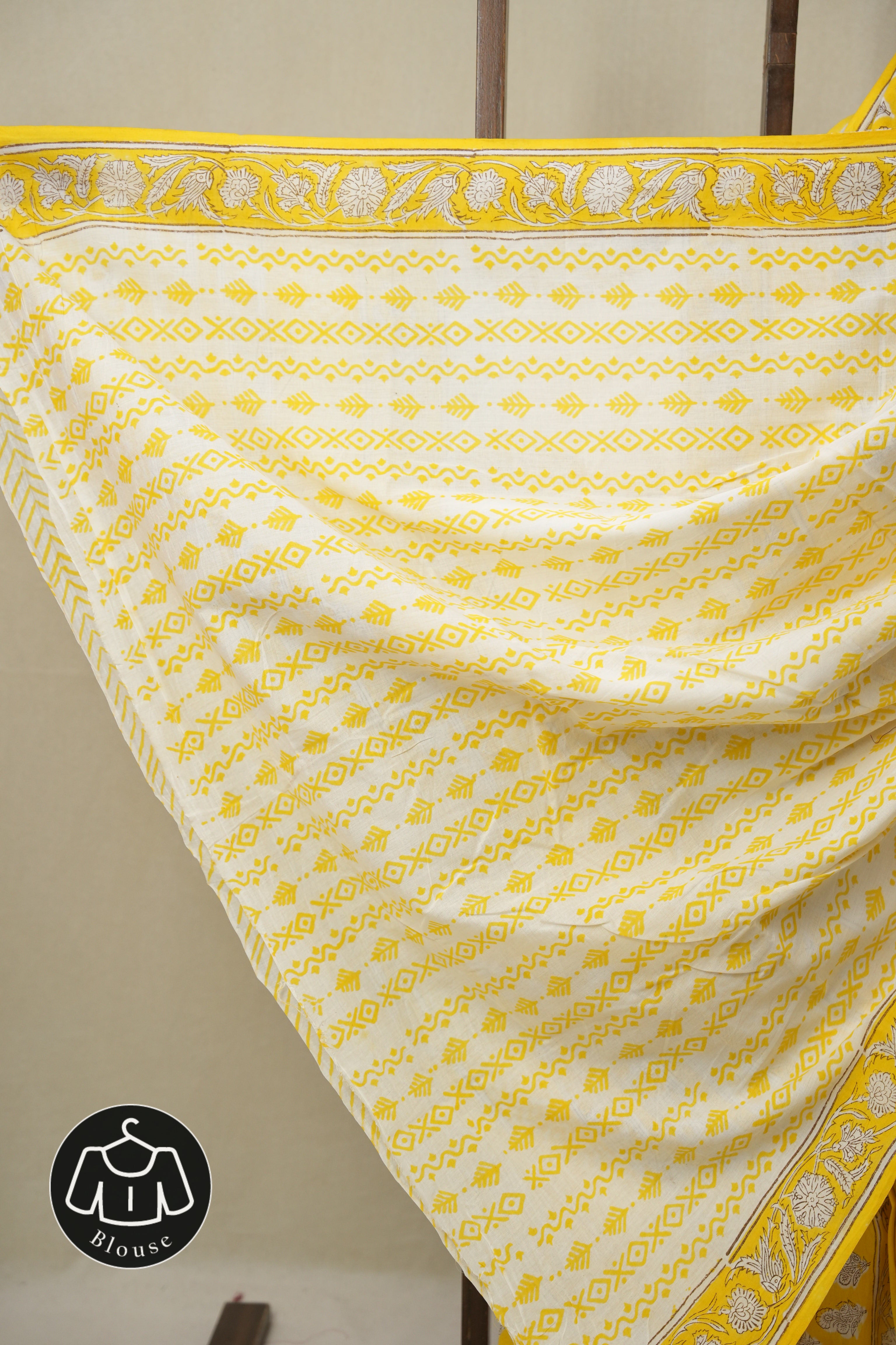 Yellow HBP Cotton Saree - SRYCS3386
