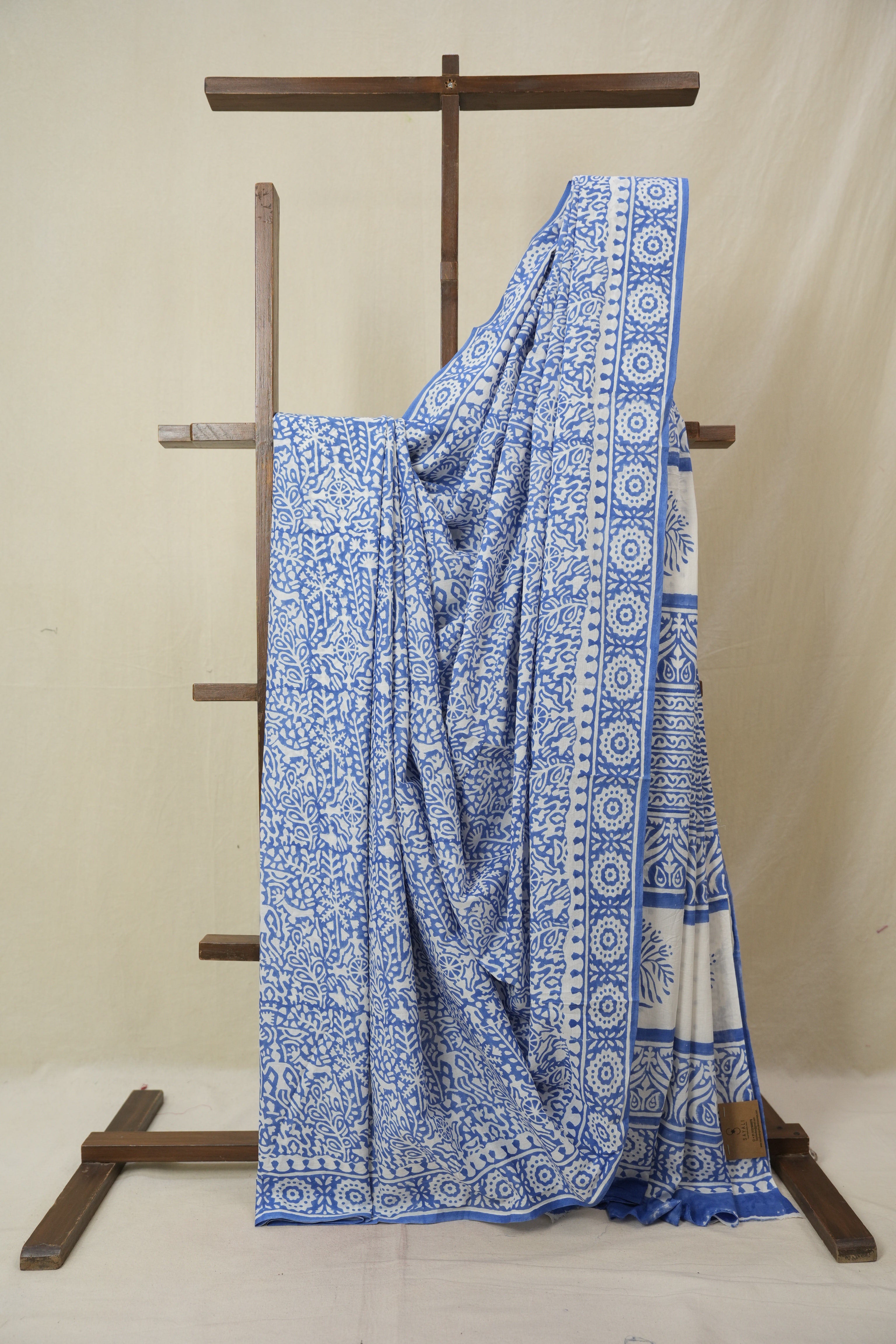 Blue HBP Cotton Saree - SRBCS3387