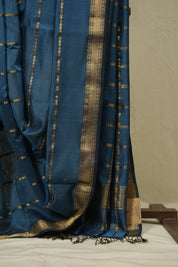 Peacock Blue Maheshwari Saree - SRPBMS1166