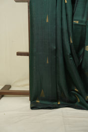 Bottle Green Raw Silk Saree - SRBGRSS1108