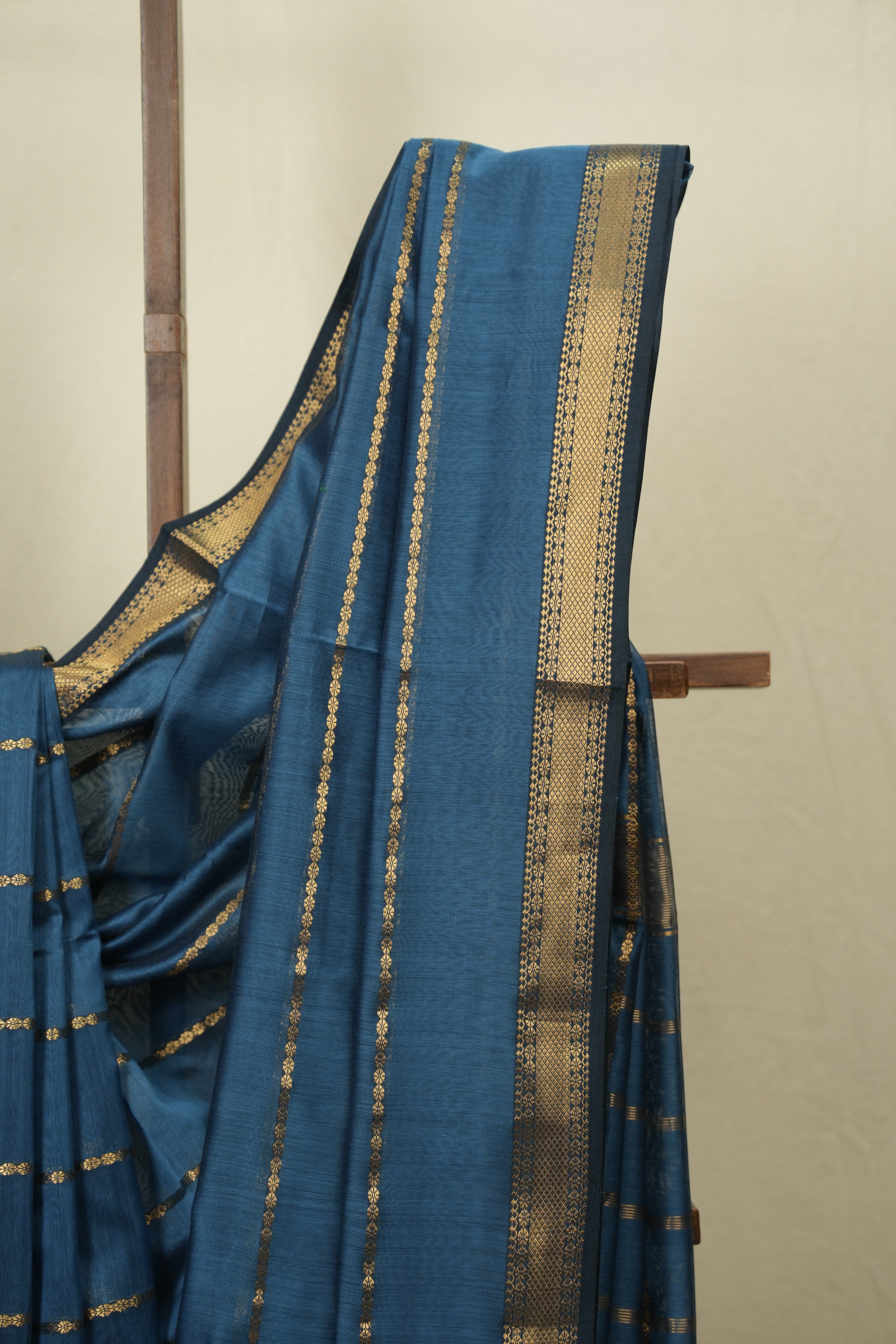 Peacock Blue Maheshwari Saree - SRPBMS1166