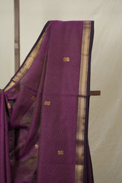 Purple Maheshwari Tissue Saree - SRPMTS731